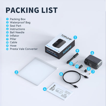 Mini Bomba Eléctrica Topump TB2Pro AS200PRO 120PSI Negro #5