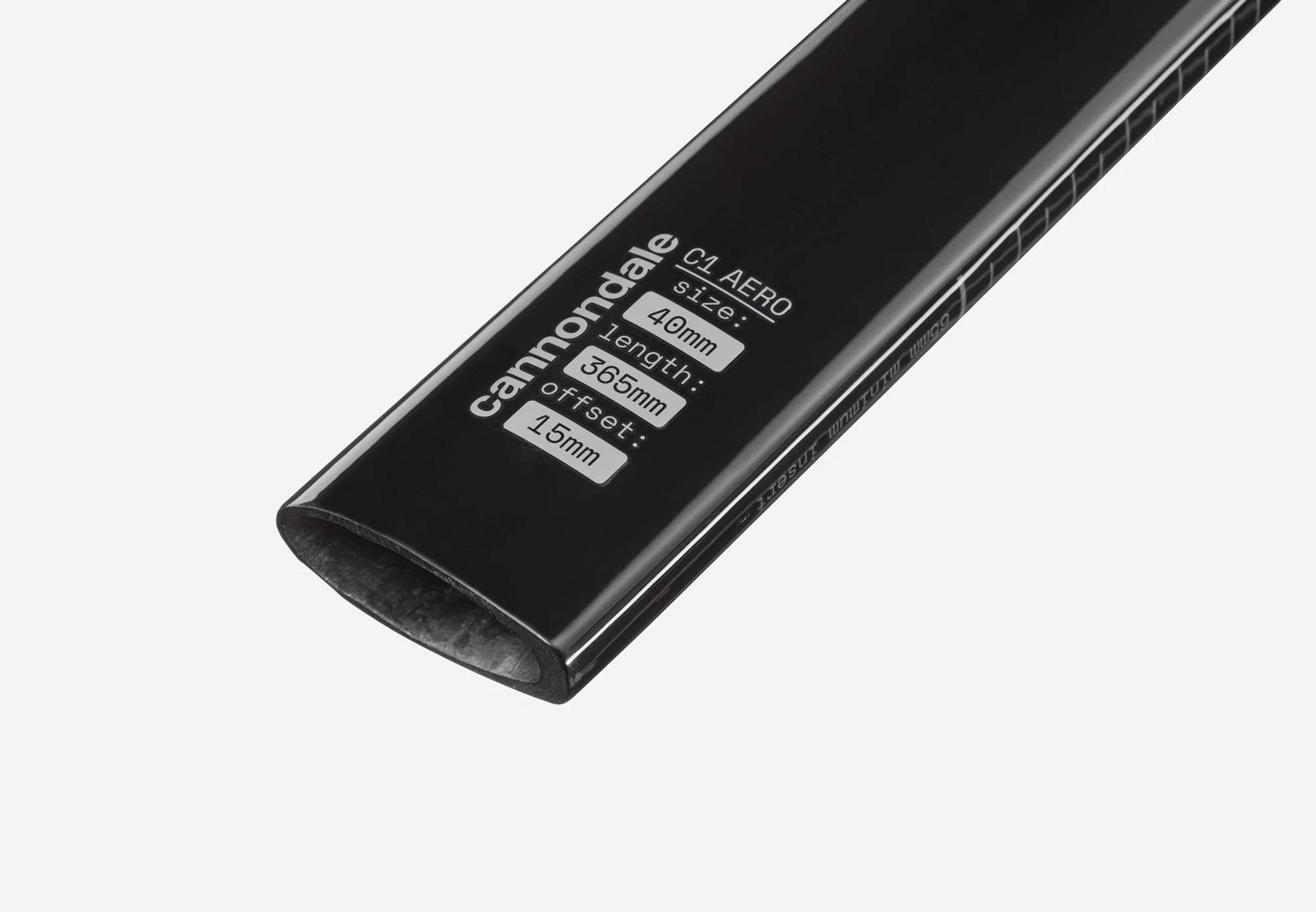 Cannondale C1 Aero 40 v2 Tija Sillín 365mm 15mm Offset 2026 Negro #3
