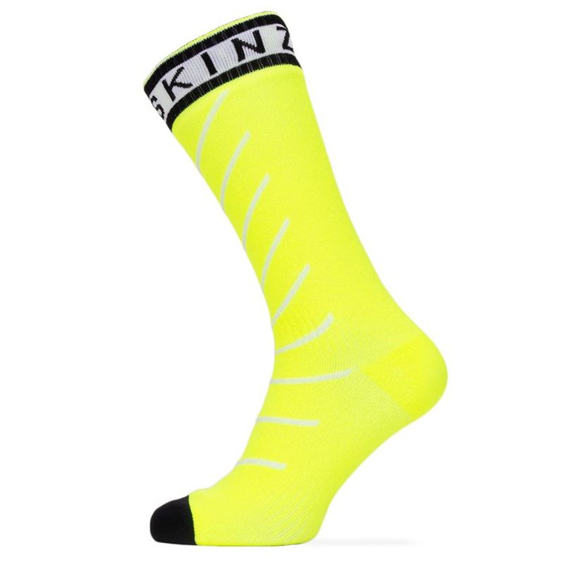 Calcetines Sealskinz Largos Impermeables Hydrostop Amarillo Fluo/Negro/Blanco