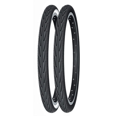 Cubierta Michelin Diabolo City 24x1-3/8 Acces Line Rigida Blanco/Negro